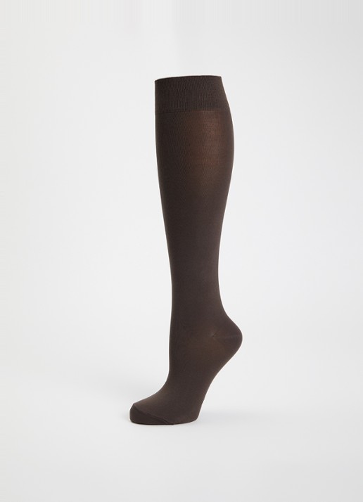 Falke Cotton Touch sokken met logo  - detail 3 donkerbruin