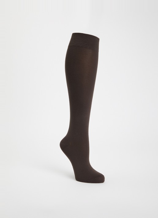 Falke Cotton Touch sokken met logo  - voorkant donkerbruin