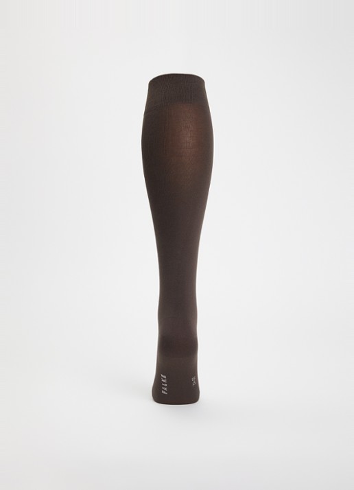 Falke Cotton Touch sokken met logo  - voorkant 2 donkerbruin