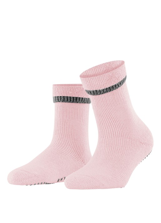 Falke Cuddle Pads sokken in wolblend met anti-slip - voorkant 6 lichtroze
