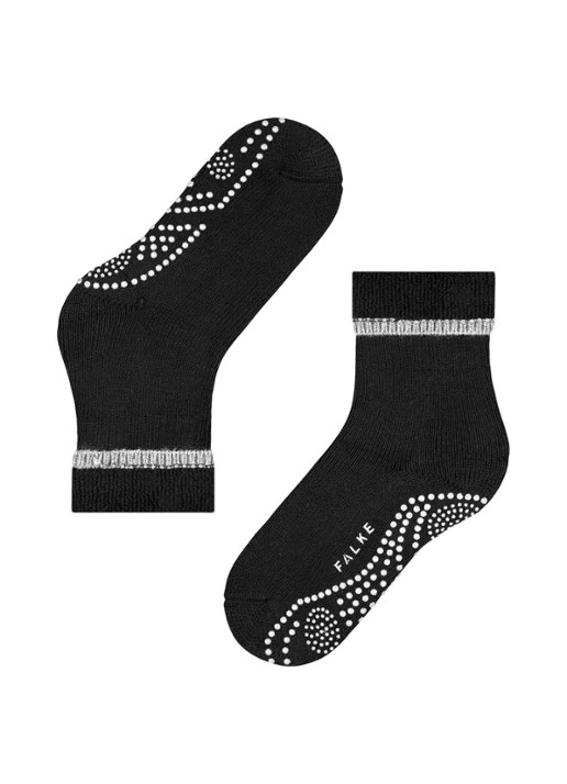 Falke Cuddle Pads sokken in wolblend met anti-slip - detail 2 zwart