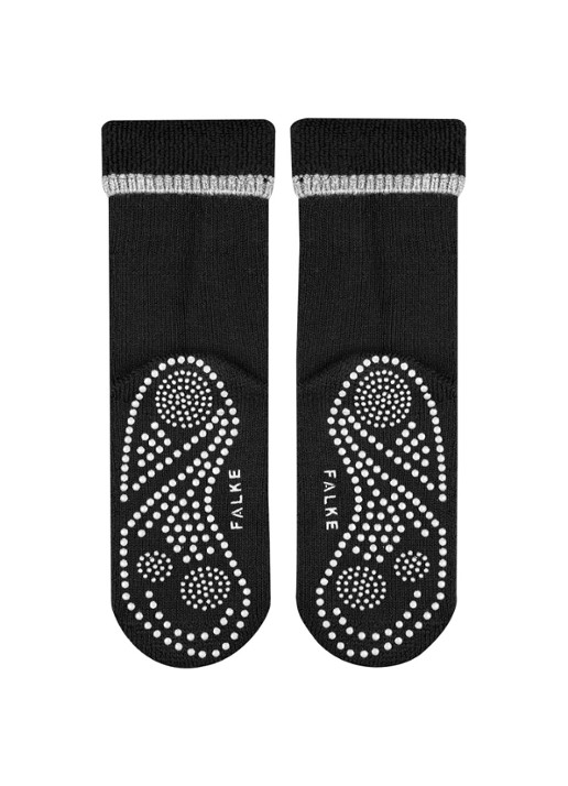 Falke Cuddle Pads sokken in wolblend met anti-slip - detail 3 zwart
