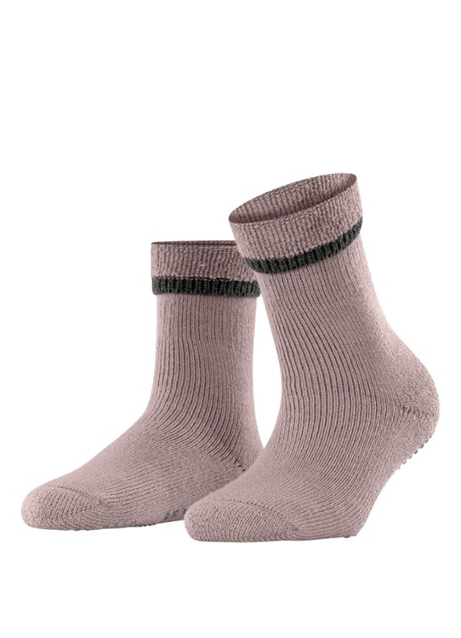 Falke Cuddle Pads sokken in wolblend met anti-slip - voorkant taupe