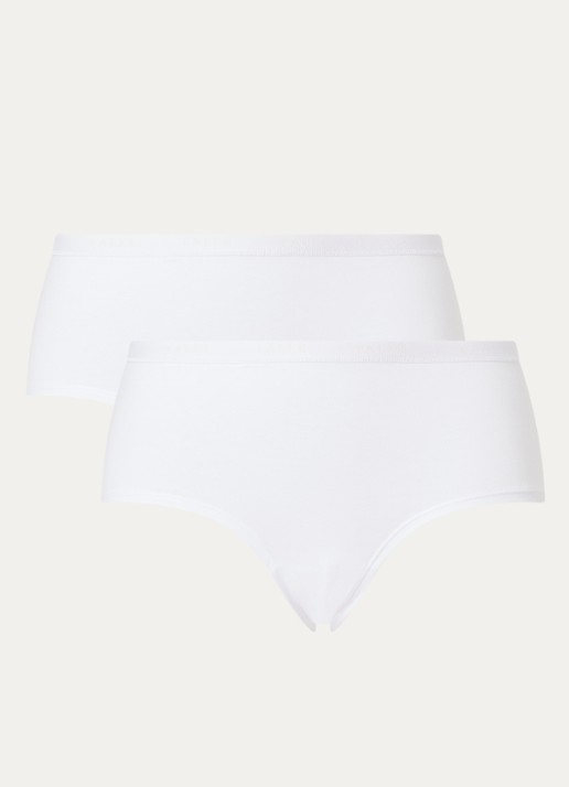 Falke Daily Comfort hipster met logoband in 2-pack - voorkant 3 wit