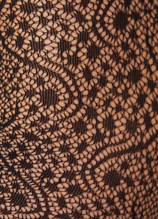 Falke Gilda netpanty met opengewerkt dessin  - detail zwart