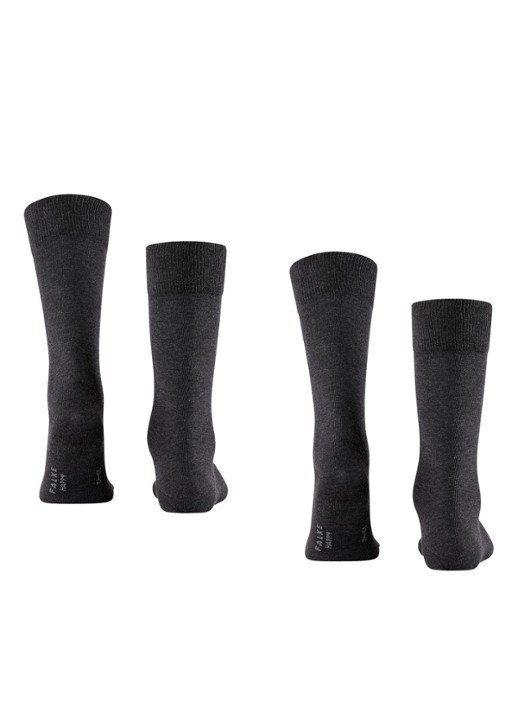 Falke Happy sokken in 2-pack - detail antraciet