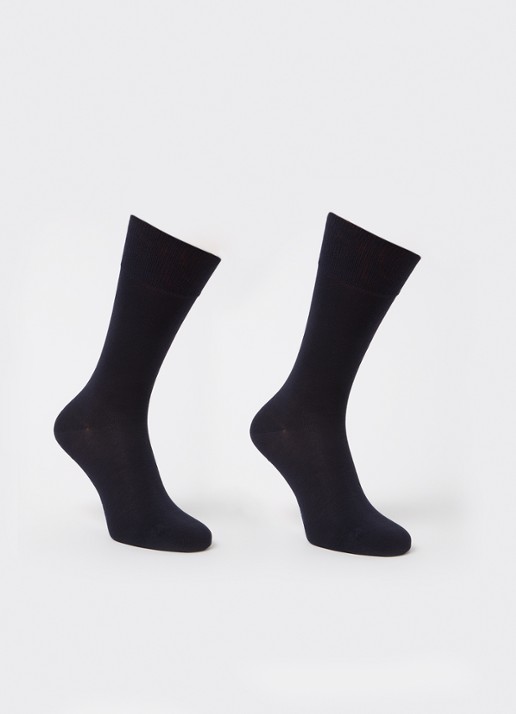 Falke Happy sokken in 2-pack - voorkant 4 donkerblauw