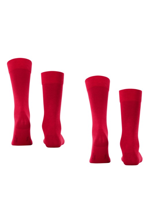 Falke Happy sokken van katoen in 2-pack - detail donkerrood