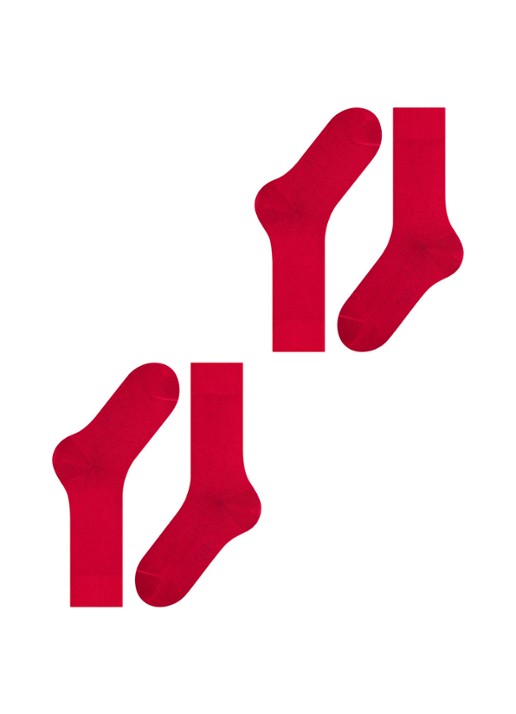 Falke Happy sokken van katoen in 2-pack - detail 2 donkerrood