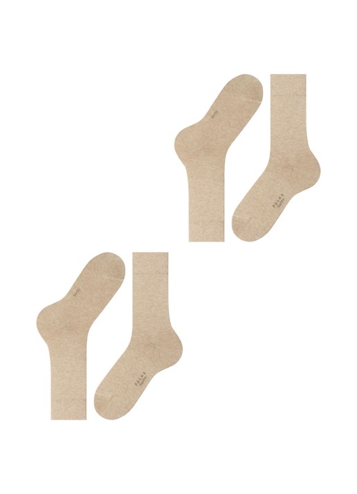 Falke Happy sokken van katoen in 2-pack - detail 2 beige