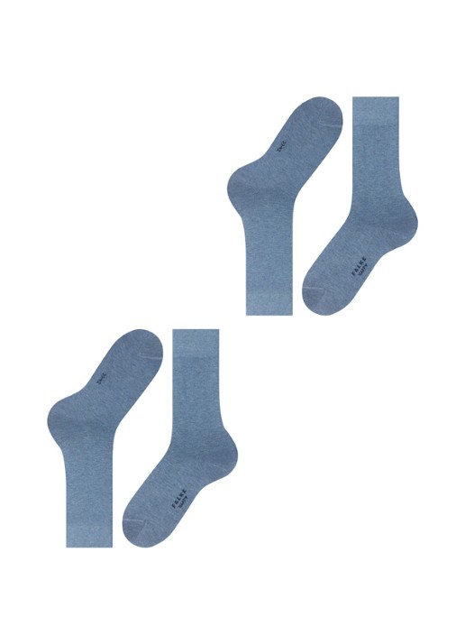 Falke Happy sokken van katoen in 2-pack - detail 2 middenblauw