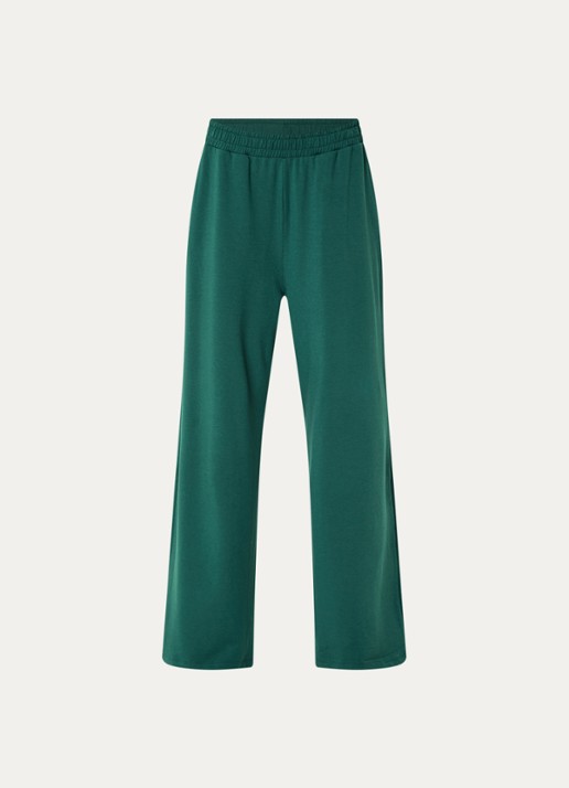 Falke High waist loose fit broek met stretch - voorkant groen