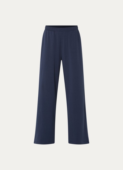 Falke High waist straight fit loungebroek  - voorkant 2 blauw