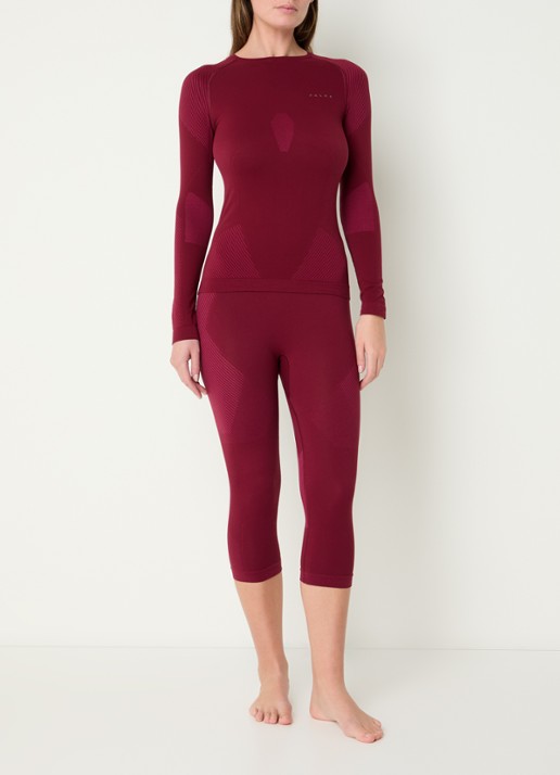 Falke High waist trainingslegging - voorkant 2 bordeauxrood