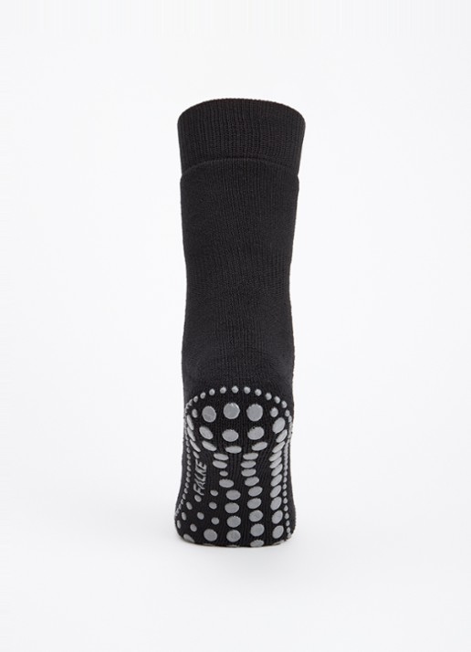 Falke Homepads huissokken in wolblend met anti-slip - voorkant 3 zwart