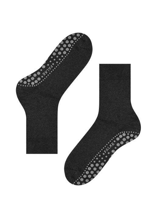 Falke Homepads huissokken in wolblend met anti-slip - detail 4 antraciet
