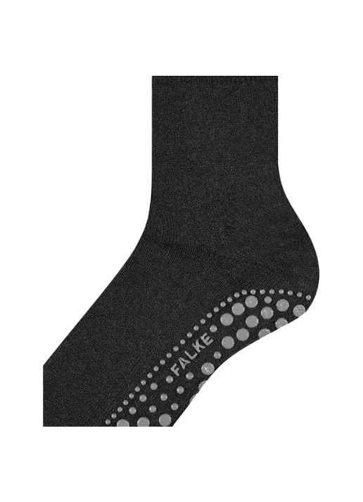 Falke Homepads huissokken in wolblend met anti-slip - detail 6 antraciet