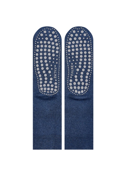 Falke Homepads huissokken in wolblend met anti-slip - detail 3 blauw