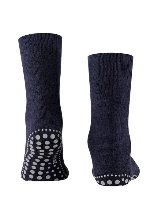 Falke Homepads huissokken in wolblend met anti-slip - detail 3 donkerblauw