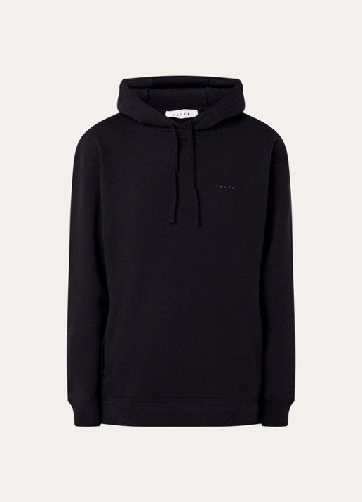 Falke Hoodie met logoprint - voorkant 3 zwart