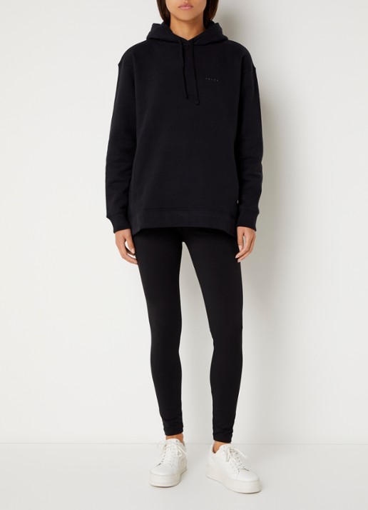 Falke Hoodie met logoprint - voorkant 4 zwart