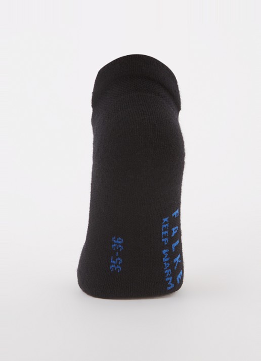 Falke Keep Warm sneakersokken in scheerwolblend - voorkant 4 zwart