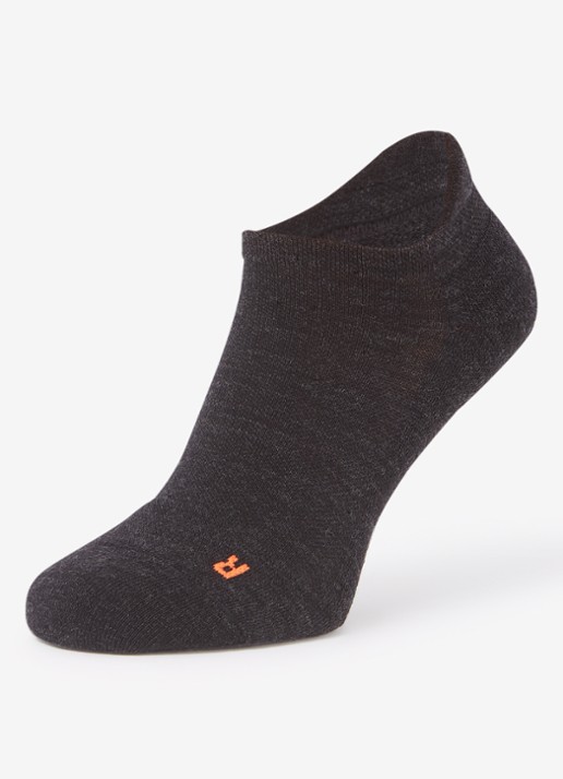 Falke Keep Warm sneakersokken in scheerwolblend - detail antraciet