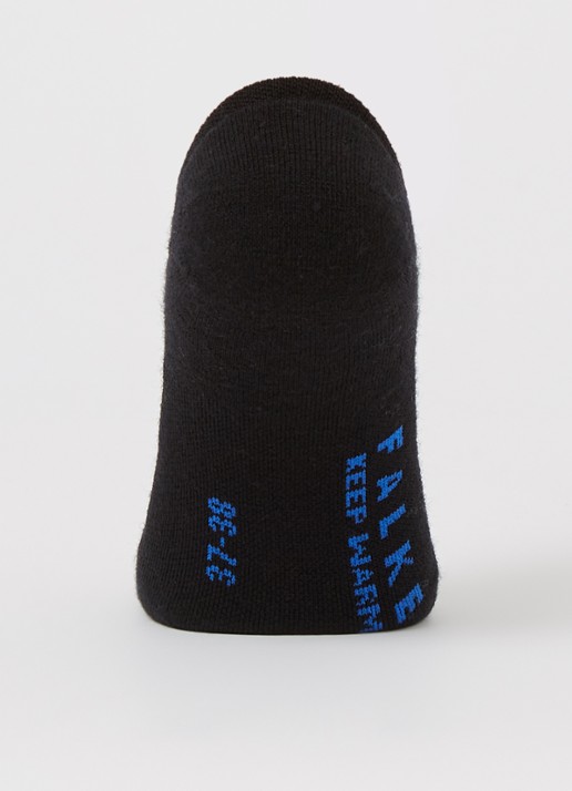 Falke Keep Warm sneakersokken in wolblend - voorkant 2 zwart