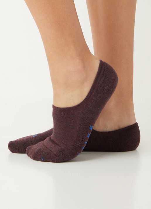 Falke Keep Warm sneakersokken in wolblend - voorkant 2 bordeauxrood