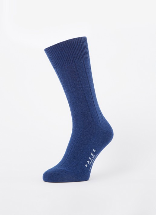 Falke Lhasa Rib sokken in kasjmierblend - detail 3 royalblauw