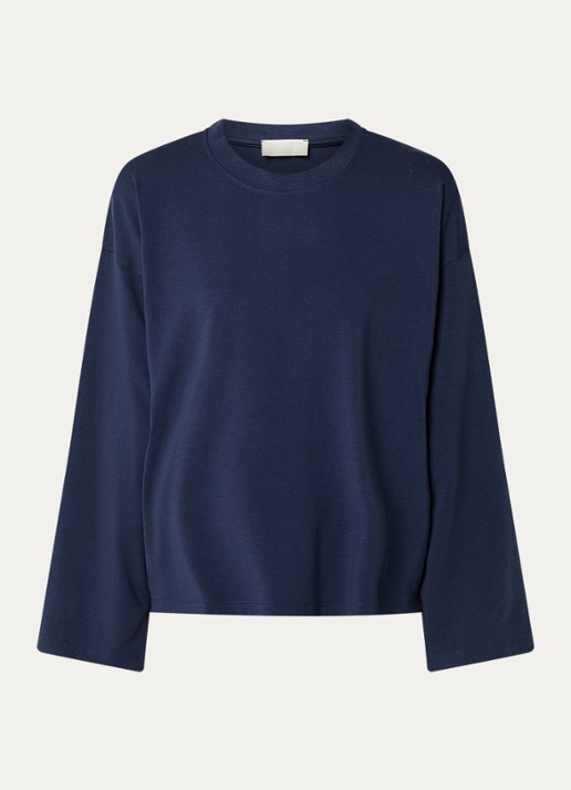 Falke Longsleeve met ronde hals - voorkant donkerblauw