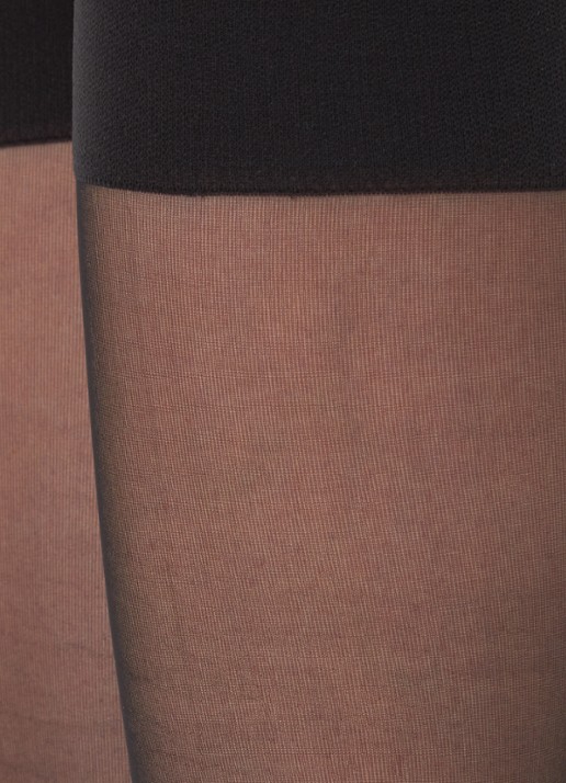 Falke Matt Deluxe kniekousen in 20 denier - detail 3 zwart