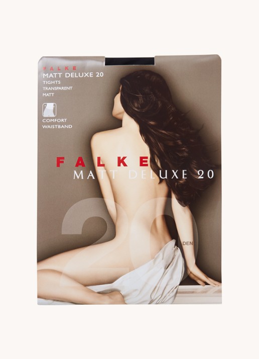 Falke Matt Deluxe panty in 20 denier - voorkant zwart