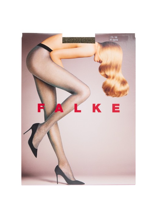 Falke Panty met lurex in 20 denier - voorkant 3 goud