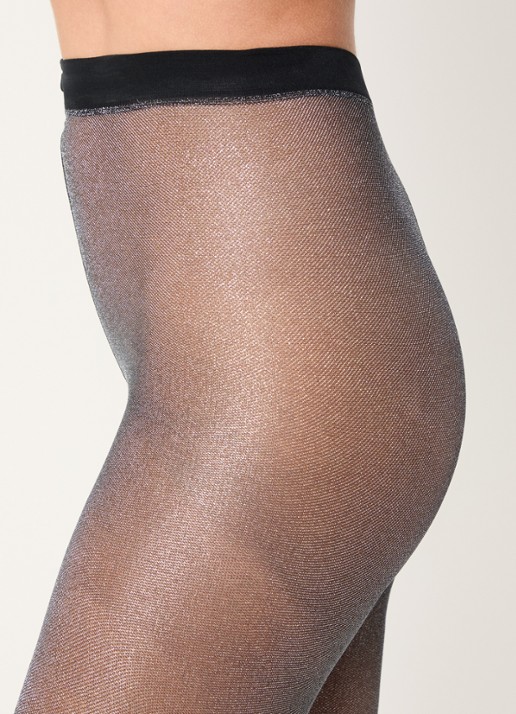 Falke Panty met lurex in 20 denier - detail 7 zilver