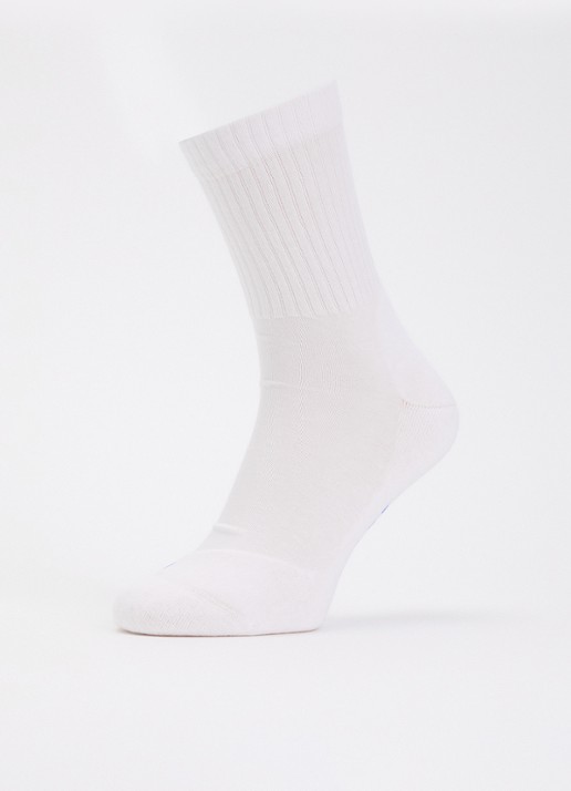Falke Run Rib Crew sokken in katoenblend met logo - detail wit