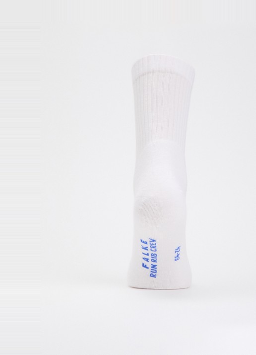 Falke Run Rib Crew sokken in katoenblend met logo - voorkant 3 wit