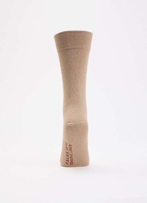 Falke Sensitive London sokken met logo - voorkant 3 beige