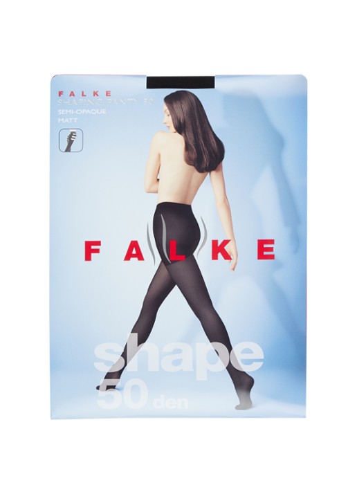 Falke Shaping panty mat in 50 denier - voorkant zwart