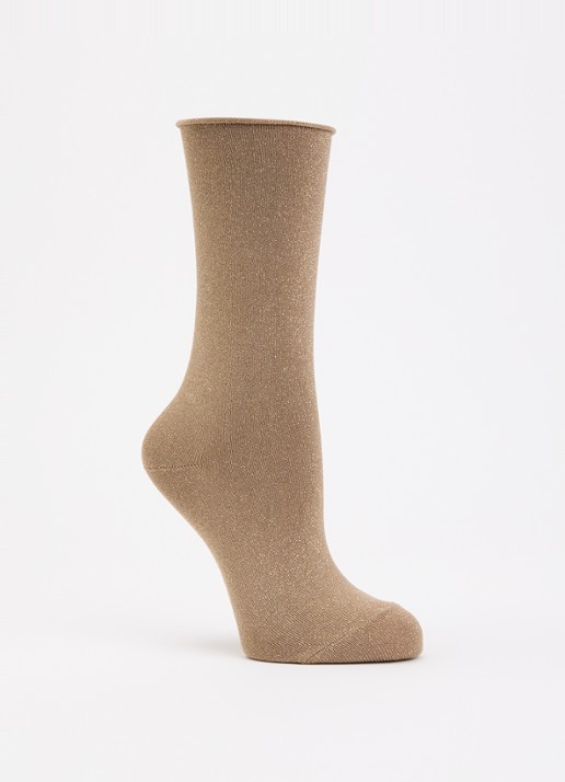 Falke Shiny sokken met lurex - voorkant 2 goud
