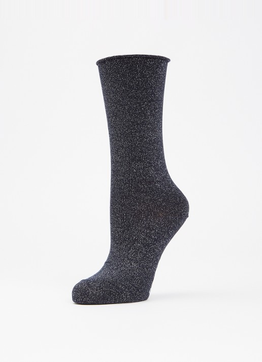 Falke Shiny sokken   - detail 3 donkerblauw