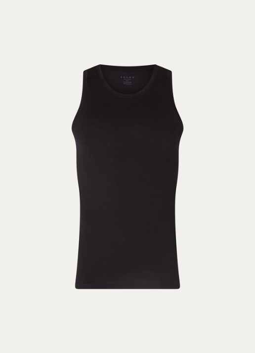 Falke Singlet van  katoen - voorkant zwart