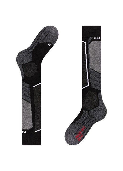Falke SK2 skisokken in wolblend - detail 4 zwart