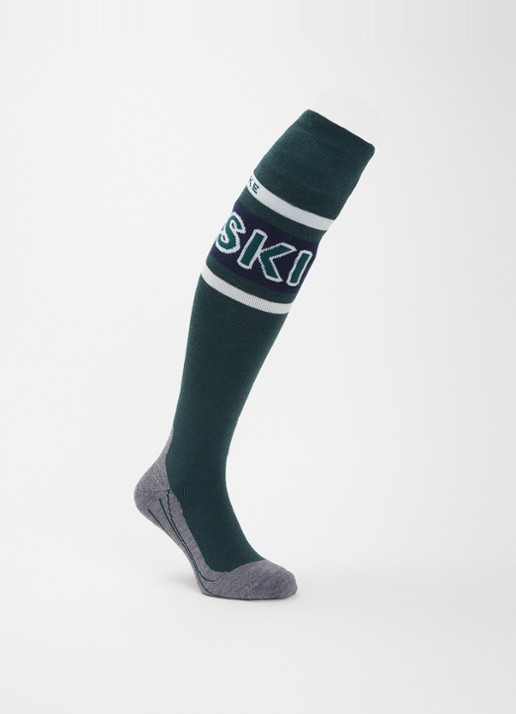 Falke SK2 skisokken in wolblend - voorkant groen