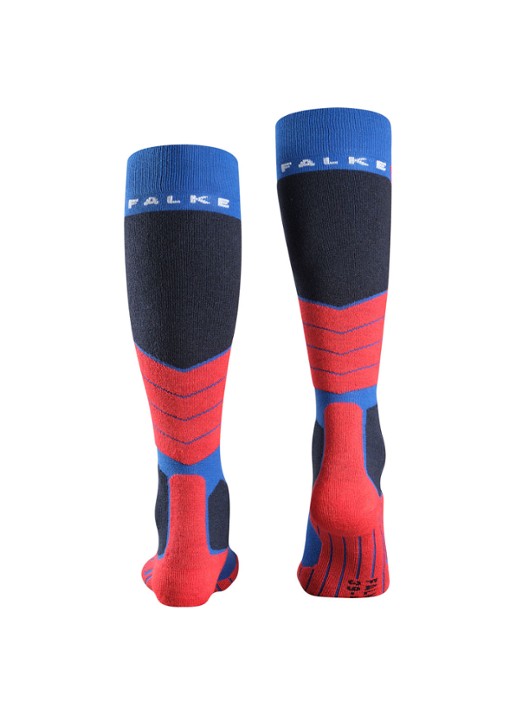 Falke SK2 skisokken in wolblend - detail donkerblauw