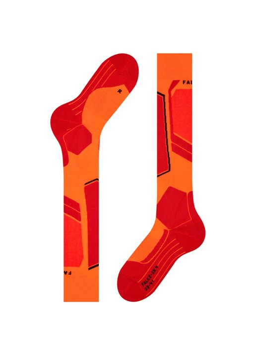 Falke SK4 skisokken in wolblend - detail 2 orange