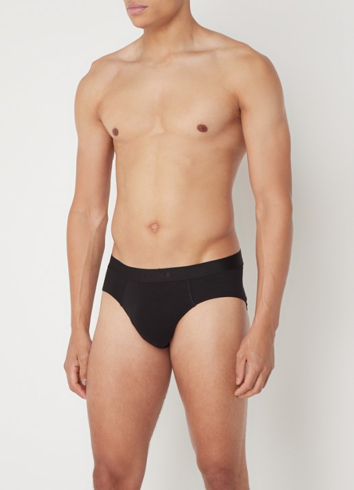 Falke Slip met logoband in 2-pack - voorkant 2 zwart
