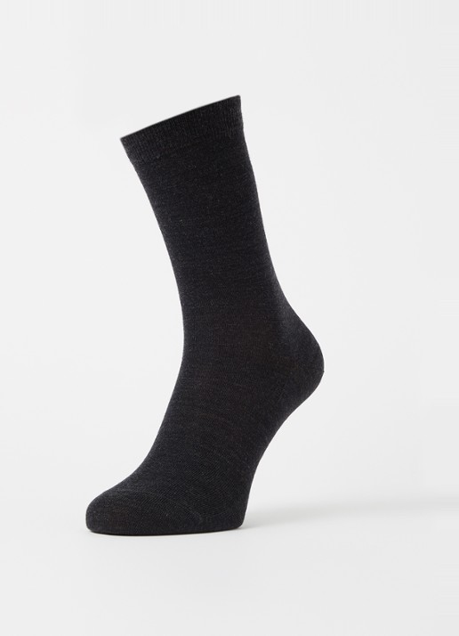 Falke Soft Merino sokken in wolblend in 2-pack  - detail antraciet