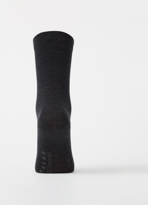 Falke Soft Merino sokken in wolblend in 2-pack  - voorkant 3 antraciet