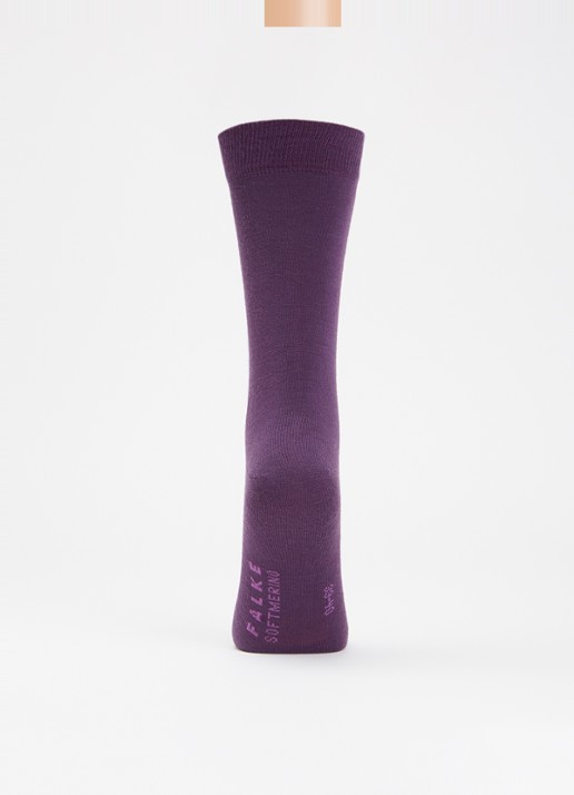Falke Softmerino sokken in scheerwolblend - voorkant 3 paars